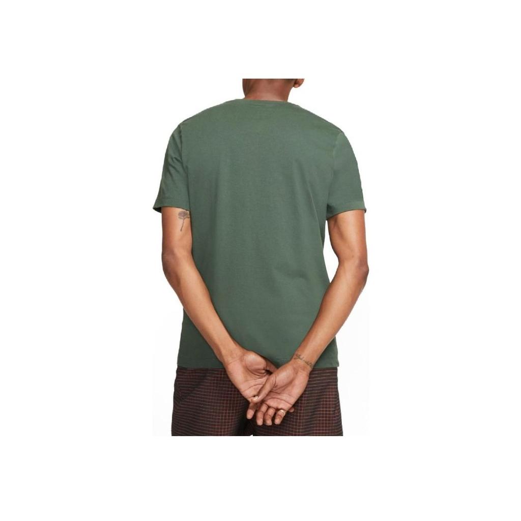 Nike Футболка с коротким рукавом и круглым вырезом, с принтом логотипа в американском стиле, цвет армейский зеленый AR4997-370