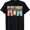 Bass Drum Mom Groovy Drummer Mom Drumming Drum Lover T-Shirt