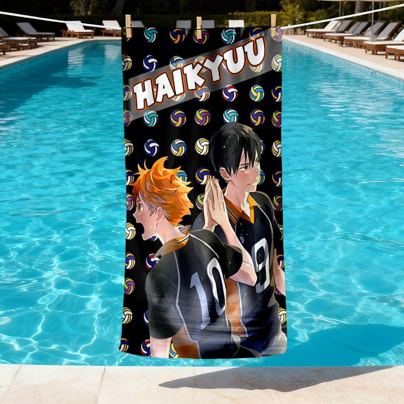 Дизайн пляжного полотенца с принтом Haikyu, Мягкое, Легкое. для дома, ванной, спа, бассейна, йоги, серфинга, кемпинга, подарок семье, другу