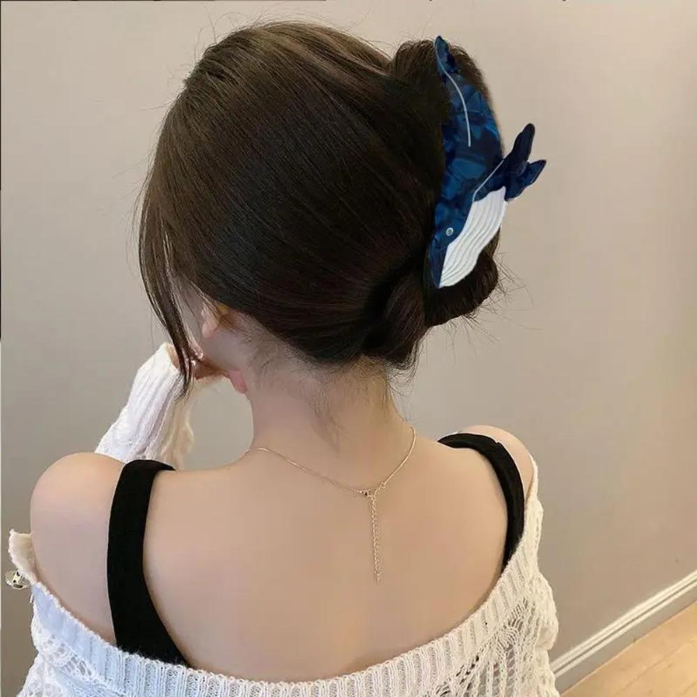 Cartoon Whale Hair Claw Large Size Sea Creature Claw Clips Cute Acetate Hair Clips Women's Use