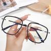 Anti-Blue Flat Glasses Men'S And Women'S Retro Polygonal Double-Beam Glasses Can Be Equipped With Myopia Frames 2046