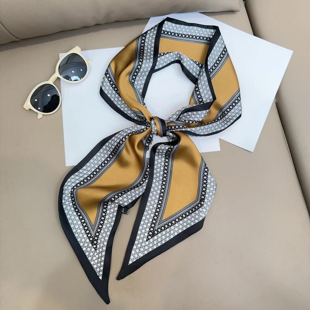Luxury Design Zebra In Flowers Women Scarf Luxury Silk Scarf Fashion Hair Headband Foulard Skinny Bag Scarves Neckerchief Lady