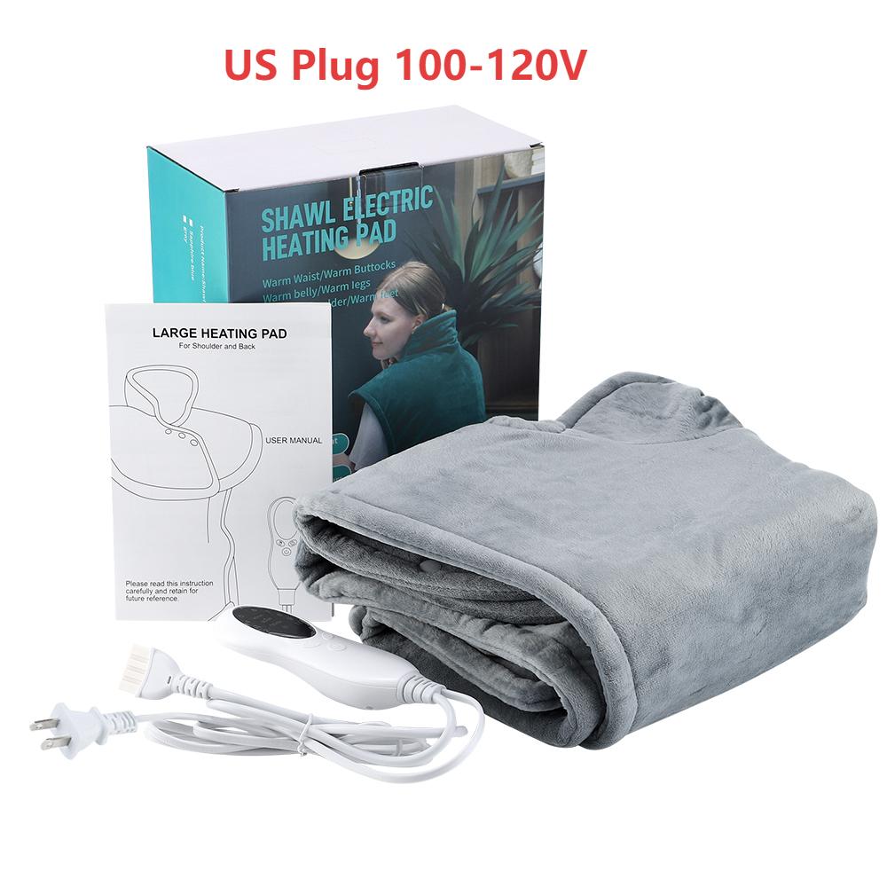 60x90cm Electric Heated Shawl 3 Level Heating Adjustable Temperature for Neck Back Waist Winter Warmth Home Office