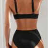 European and American Sexy Bikini Swimsuit Women's Tight Chest Gathered Halter Swimsuit