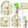 Forest Animal Themed Party Supplies Birthday Decorations Arrangement Props Paper Plates Paper Cups Paper Tissue Banners Tablecloths