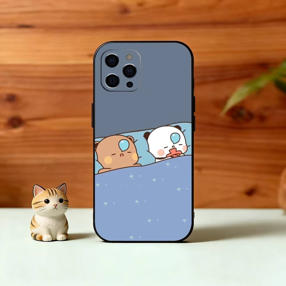 Sweet YiEr & BuBu Phone Case For iPhone 17,16,15,14,13,12,11 Plus,Pro Max,XS,Soft Silicone Black Cover