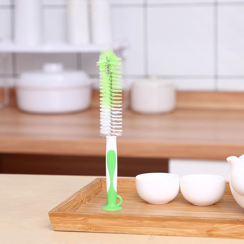 Kitchen Spout Cleaning Brush With Plastic Handle And Suction Base