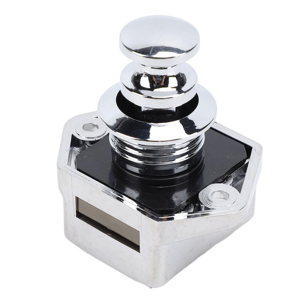 Push Button Latch Keyless Convenient Enhanced Security Easy Installation for RV Yacht Motorhome Caravan Chrome