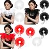 Victorian Collar Ruffled Tulle Renaissance Sheer Lapel Collar for Shirt Blouse Decorative Spread False Collar
