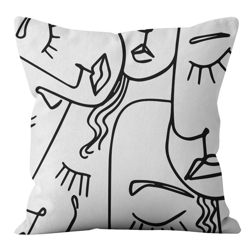 Скандинавский Минималистичный Стиль Черно-Белая Абстрактная Геометрическая Наволочка Домашняя Гостиная Диванная Подушка Наволочка