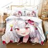 Комплект постельного белья Kawaii Nakiri Ayame, односпальная кровать, двуспальная кровать, двуспальная кровать, комплект постельного белья для взрослых и детей, комплект постельного белья с 3D-принтом и рисунком аниме