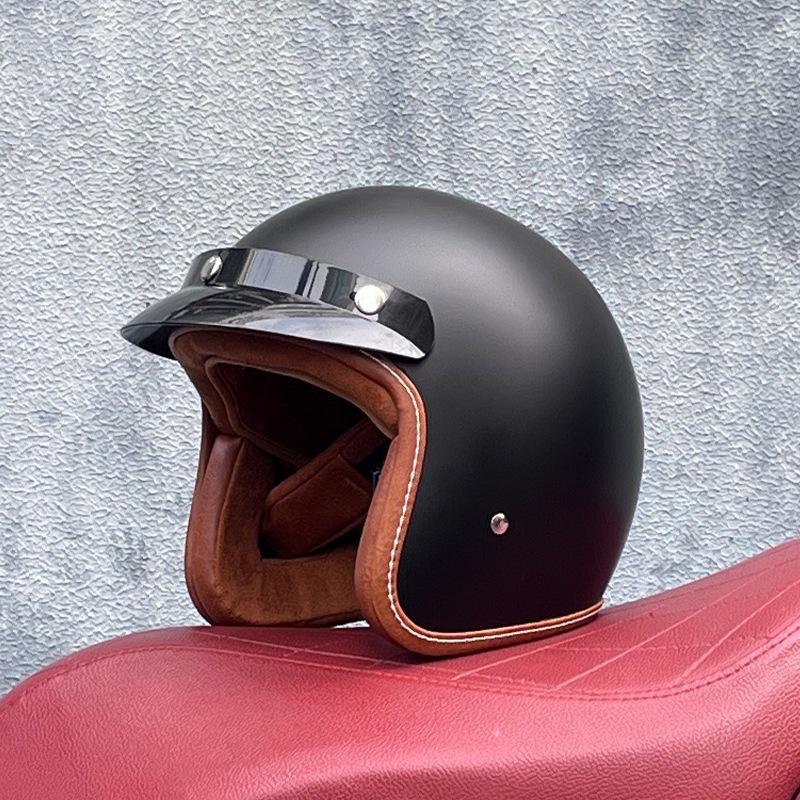 ORZ Vintage helmets for men and women3C Certified Electric Motorcycle3/4Half helmet for all seasons, personalized for couples