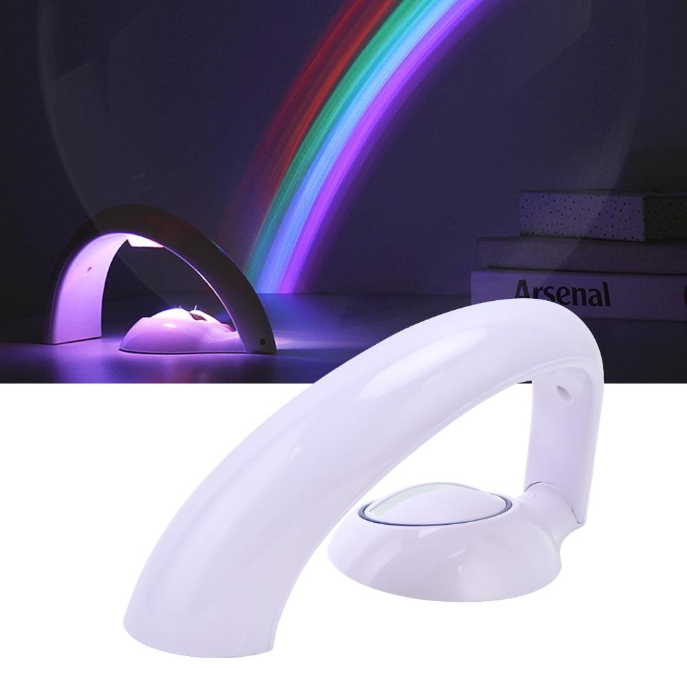 USB and Battery Powered LED Night Light Rainbow Night Light Projector  Wall Decoration