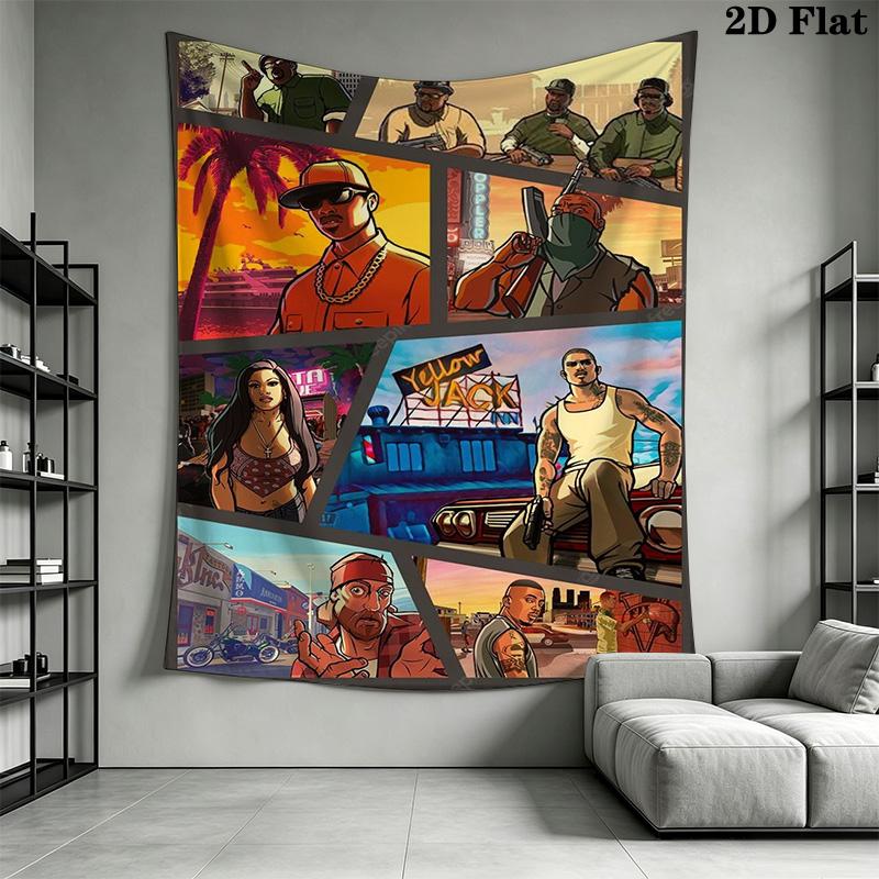 Гобелен с рисунком из игры GTA, Настенное панно, Декоративная ткань для стены RV.SGT0917211