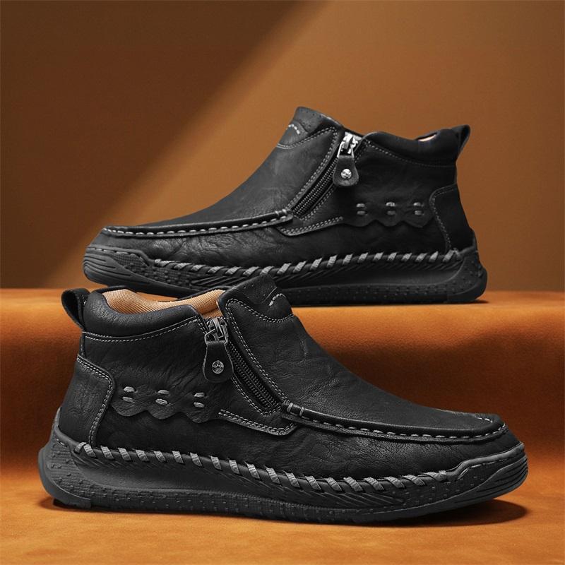 Plus Size 39-48 Men's High-top Casual Shoes Handmade Shoes Casual Sneakers