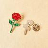 Красивые броши в виде красных роз Модные металлические декоративные булавки золотого цвета Украшения для одежды, пенала