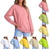 Women's Fashion Sweatshirt V-neck Long Sleeve Solid Color Casual Loose Pullover Raglan Sleeve Sweatshirt Sweater