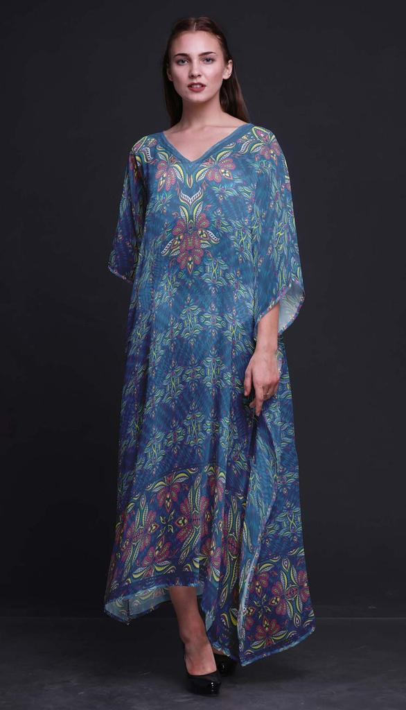 Phagun Цветочный этнический женский кафтан больших размеров летняя одежда пляжная накидка кимоно