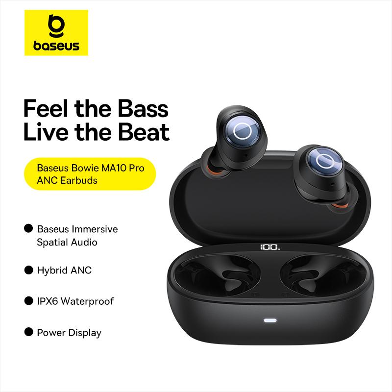Baseus Bowie MA10 Series TWS Bluetooth 5.3 Wireless Earphone 48dB Noise Cancelling 140h Playtime Headphone IPX6 Waterproof Sport Earbud