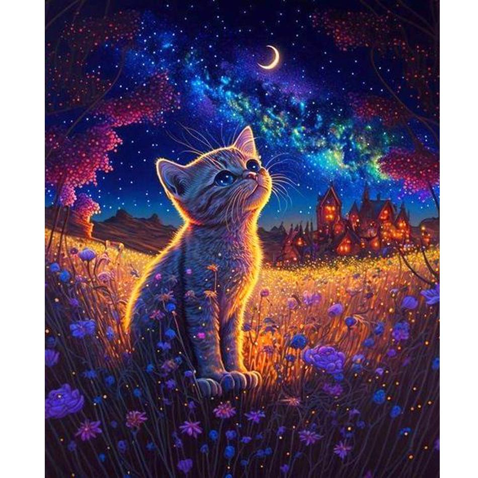 RUOPOTY Frame Diy Painting By Numbers For Adults Cat Animals Picture With Numbers Starter Kits Easy Paint Diy Gift For Home Decors
