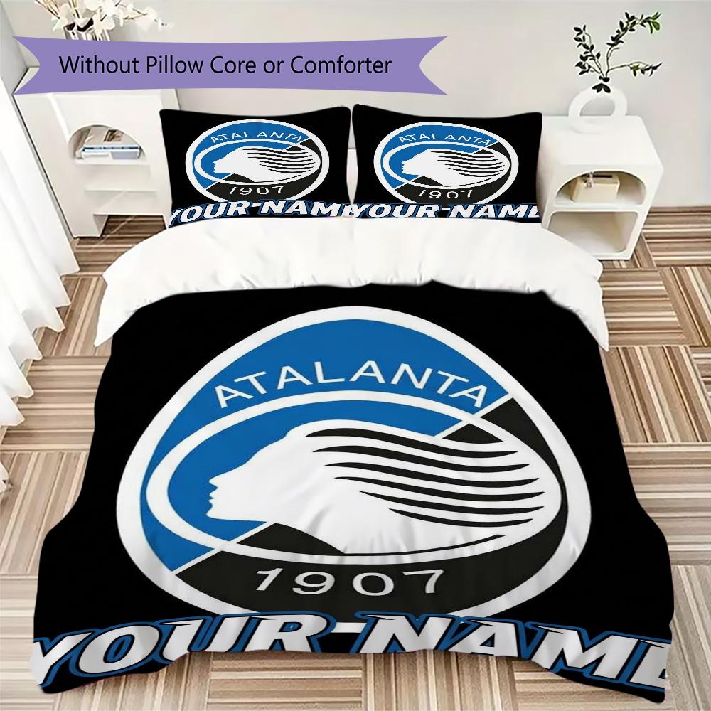 Custom Name Atalanta BC Pattern Bedding uilt Set uilt Cover Pillowcase Home Decoration Birthday Gift (1*duvet cover+2*pillowcase without core)