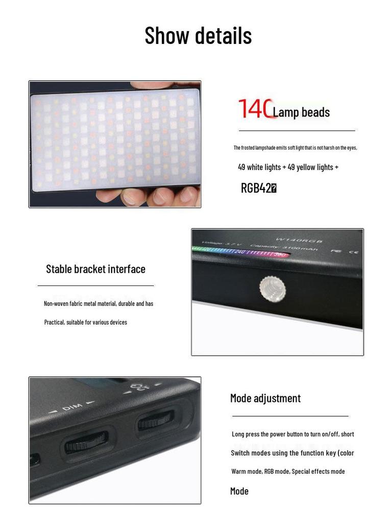 Портативный RGB LED свет для фотосъемки и влогинга