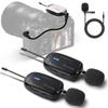 Alvoxcon Wireless Camera Microphone Set, Smartphone Compatible, DSLR Camera-Specific, Pin-Type Clip-On Microphone, External Smartphone Microphone for