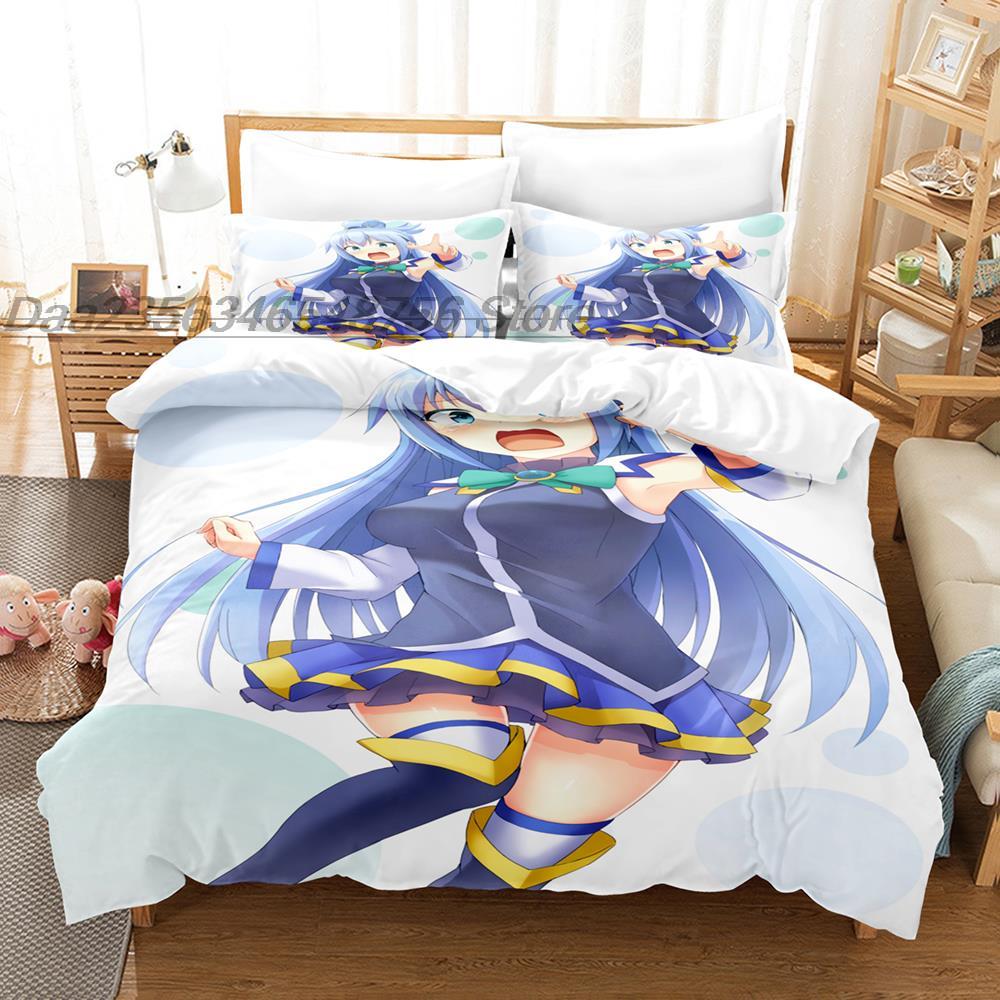 3D Принт Аниме Каваи Девочки Минато Аква Комплект Постельного Белья Односпальный Полуторный Двуспальный Кингсайз Комплект для Кровати Взрослый Детский Спальня Комплекты Пододеяльников