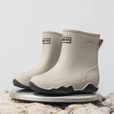 2024 Женские дождевые ботинки Летние ботильоны Повседневные женские плоские дождевые ботинки Модные рабочие дождевые ботинки Резиновые водонепроницаемые Botas De Lluvia