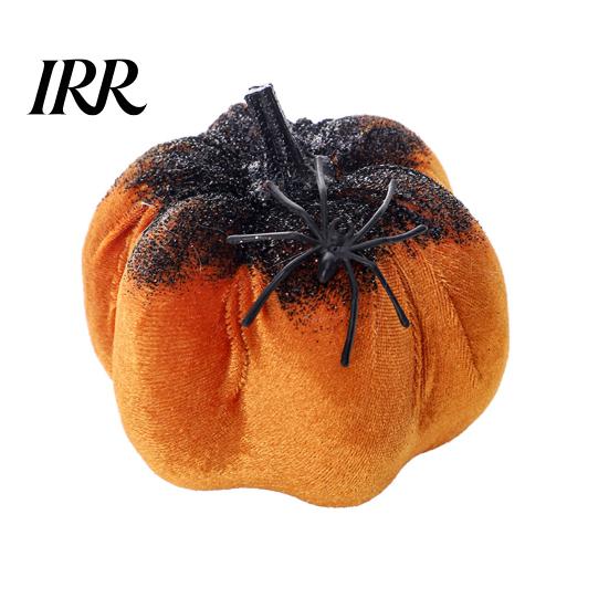 Orange And Black Halloween Decor Pumpkin Spider Ornaments, Spooky Tabletop Decoration, Glittering for Home Party Retro Fall Decorations