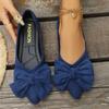 2024 Autumn Women's Plus Size Bow Pointed Toe Loafers - Flat European & American Casual Shoes