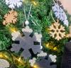 Wooden Snowflakes Pendant 8.8×8.8cm 2 Pcs Black