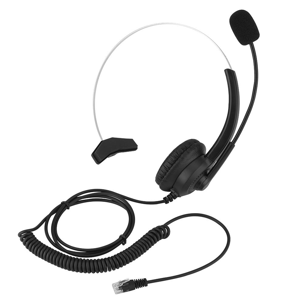 Noise Cancelling Call Center Headset Comfortable Wearing Telephone Headset Crystal Plug
