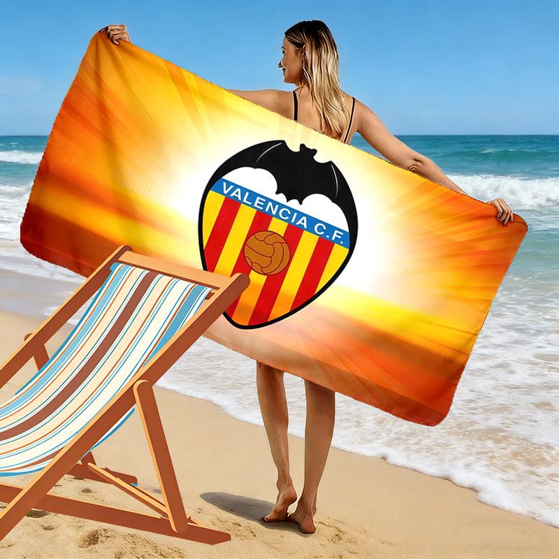 Valencia Club de Fútbol3 Print Beach Towel, Large Soft Quick Dry Towel for Beach Camping Swimming