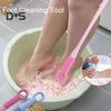 Набор из 2 щеток для чистки ног, массажа швов на пальцах ног и удаления омертвевшей кожи, силиконовая щетка для ног с длинной ручкой и щетка для чистки пальцев ног, инструмент для скребка для ног