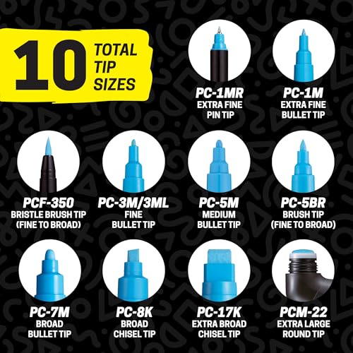 Mitsubishi Pencil Posca Water-Based Pen, Broad Point, Square Tip, 15 Colors, PC8K15C