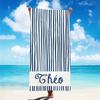 Personalized Girls Beach Towel With Name Custom Beach Towels Striped Pool Towel with Logo Text For Wholesale Beach Accessories