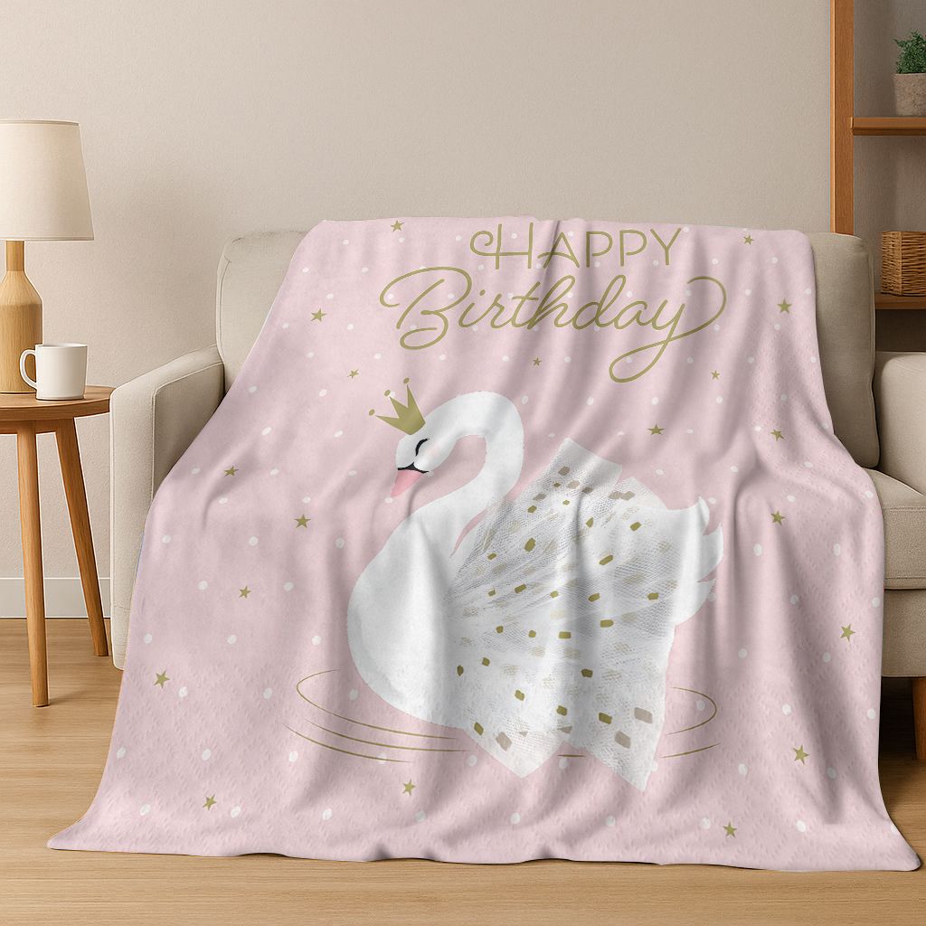 Мультяшное фланелевое одеяло «Мечтающая любовь Лебедь», Уютное мягкое плед-покрывало для дома, спальни, кровати, дивана, пикника, офиса, Подарок для детей