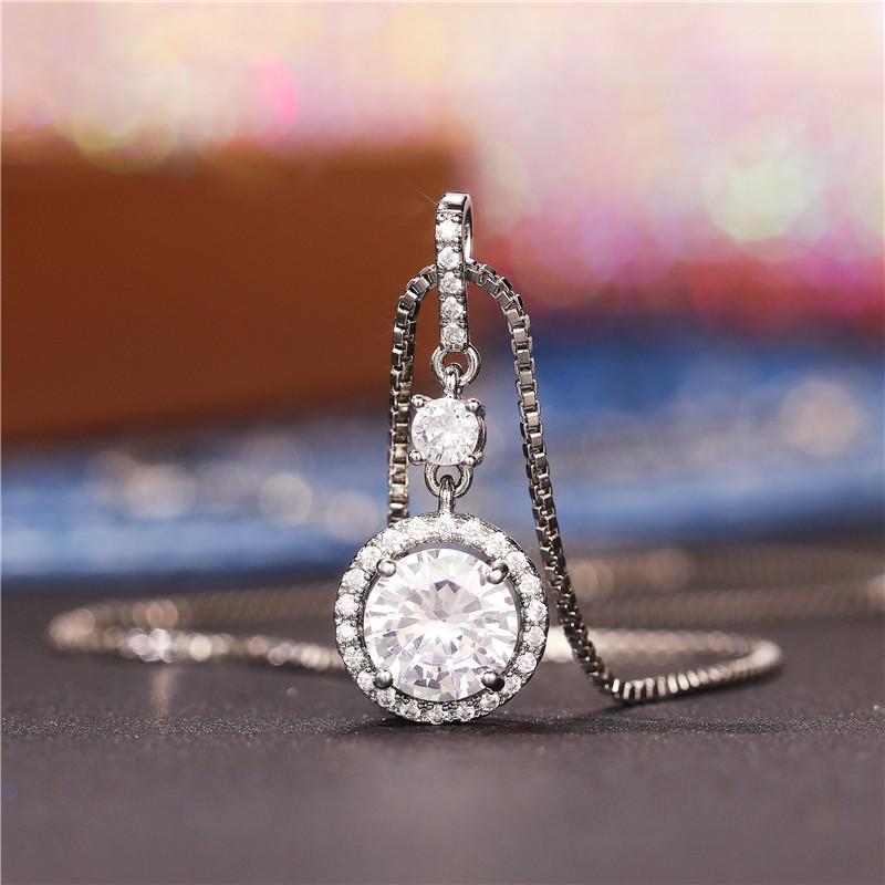 Новый блестящий кристалл кубического циркона свадебное ожерелье высокого качества с серебряным покрытием модные роскошные женские украшения