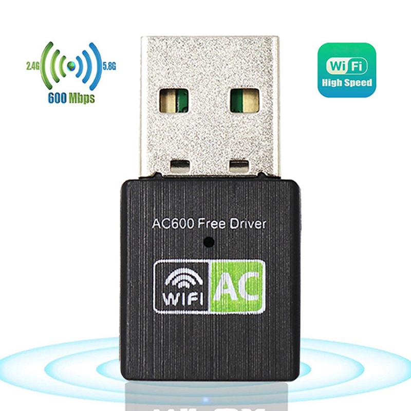 Бесплатный драйвер USB Wi-Fi адаптер 600 Мбит/с Wi-Fi адаптер 5 ГГц антенна USB Ethernet ПК Wi-Fi адаптер LAN Wi-Fi донгл AC Wi-Fi приемник