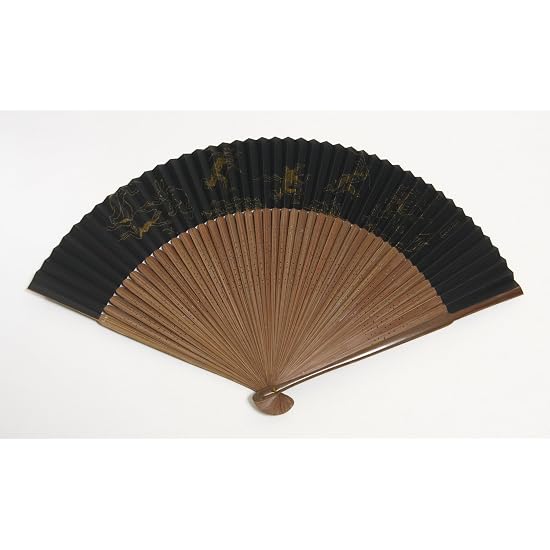 [Hasegawa] Kyoto Folding Fan, Men's, Choju-giga (Scrolls of Frolicking Animals), 45-Rib, Karaki (Dar
