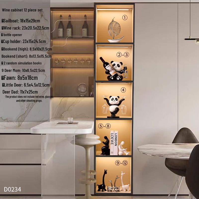 Panda Wine Rack: Luxury Sideboard & Bookcase with Cup Holder – Perfect Housewarming Gift