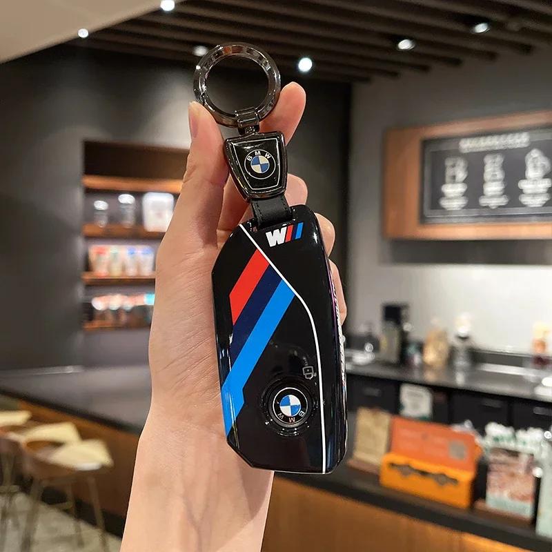 Car Key Case Cover for BMW X1 U11 X7 G07 XM G09 i7 7 Series G70 LCI iX I20 U06 G81 M3 Auto Accessaries Key Fob TU0