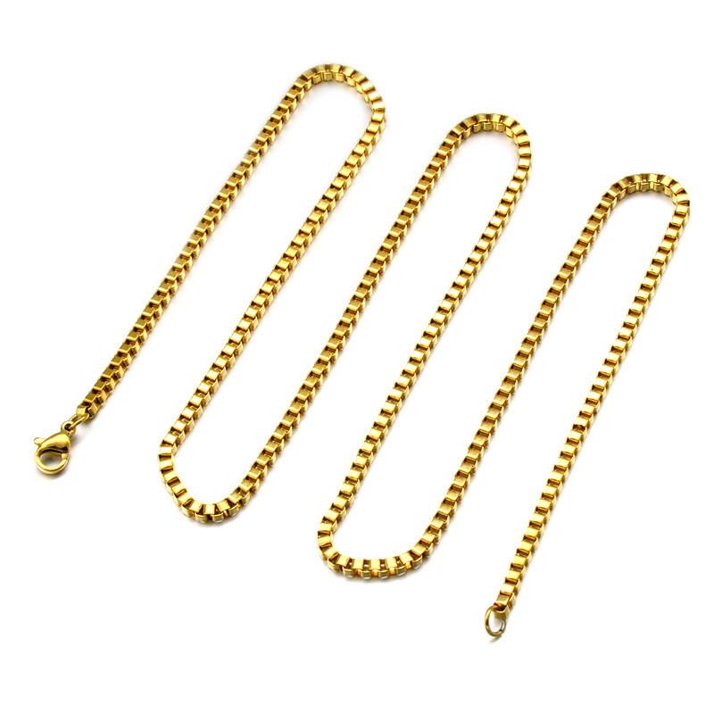 Мужская цепь из нержавеющей стали, квадратная форма изделия