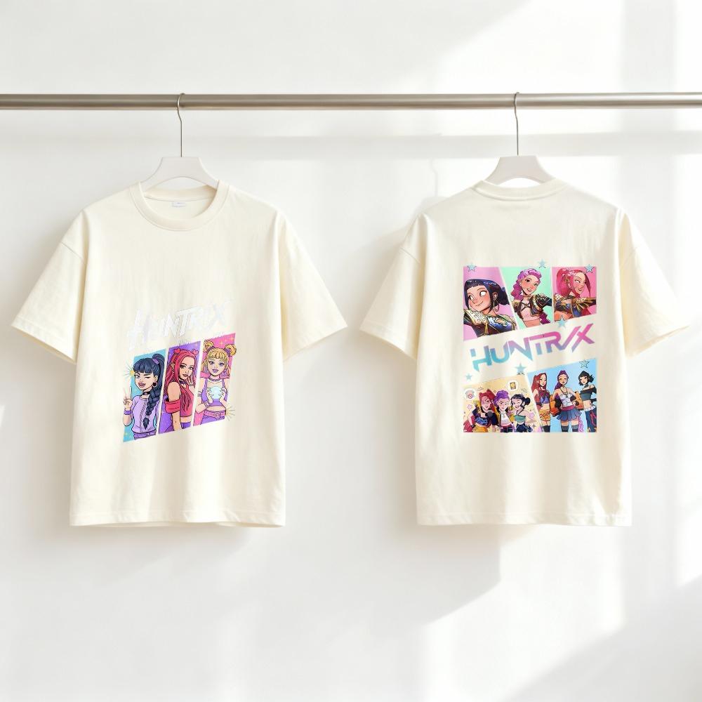 Популярная футболка Huntrix Hunter для детей, с коротким рукавом, летняя, двусторонняя, спортивная, костюм