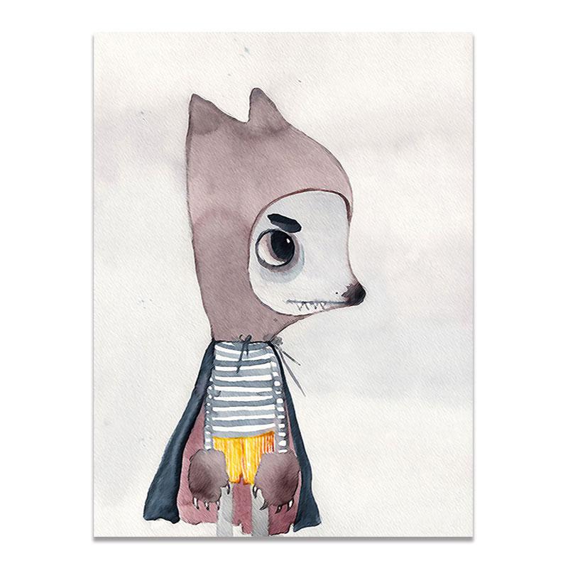 Современный скандинавский кролик для девочек, ангел, настенное искусство, мультяшная картина на холсте, спрей, цветной художественный постер, детские настенные фрески для детской комнаты