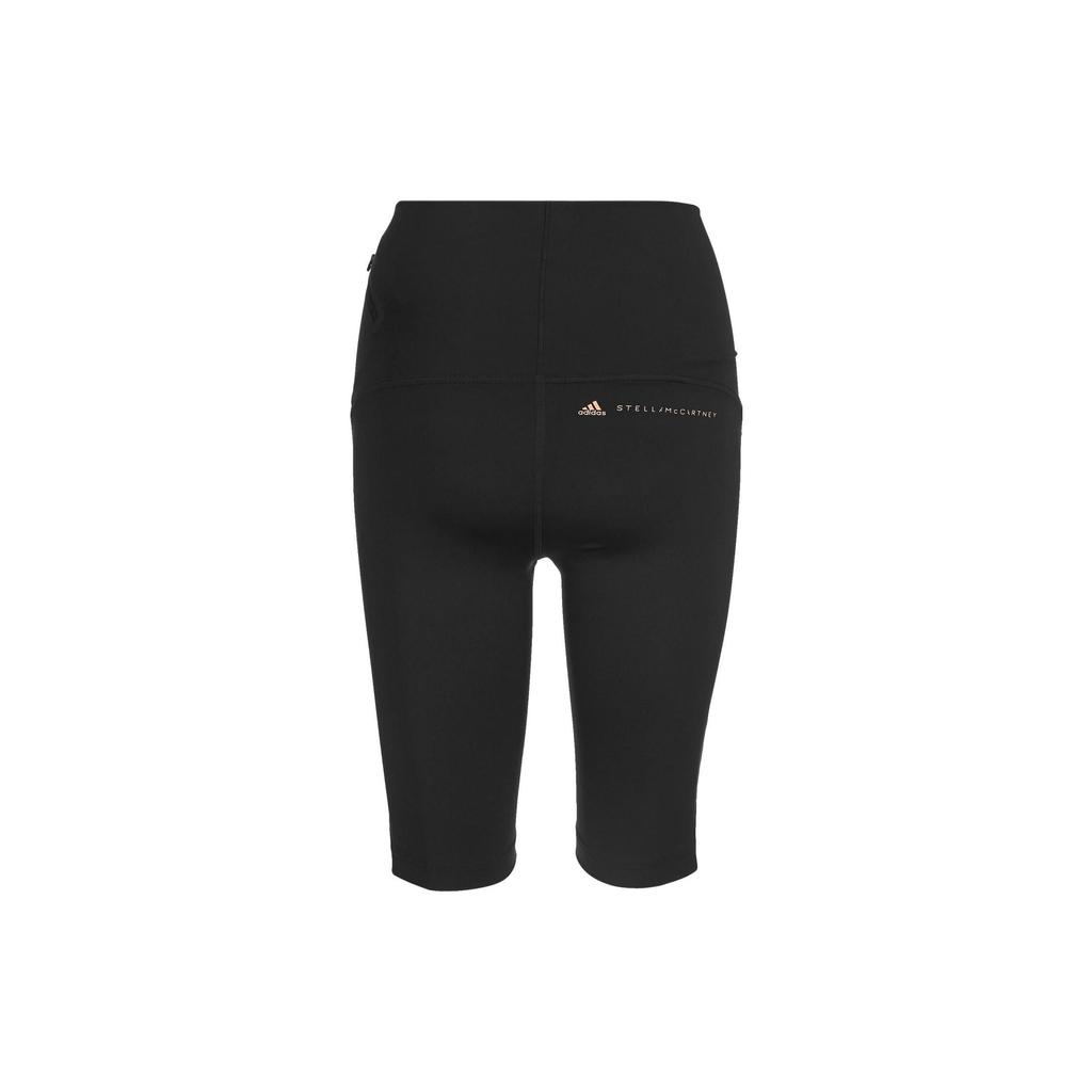 Adidas Solid Color Logo Print Cycling Sports Fitness Shorts Women Shorts Black FU0299