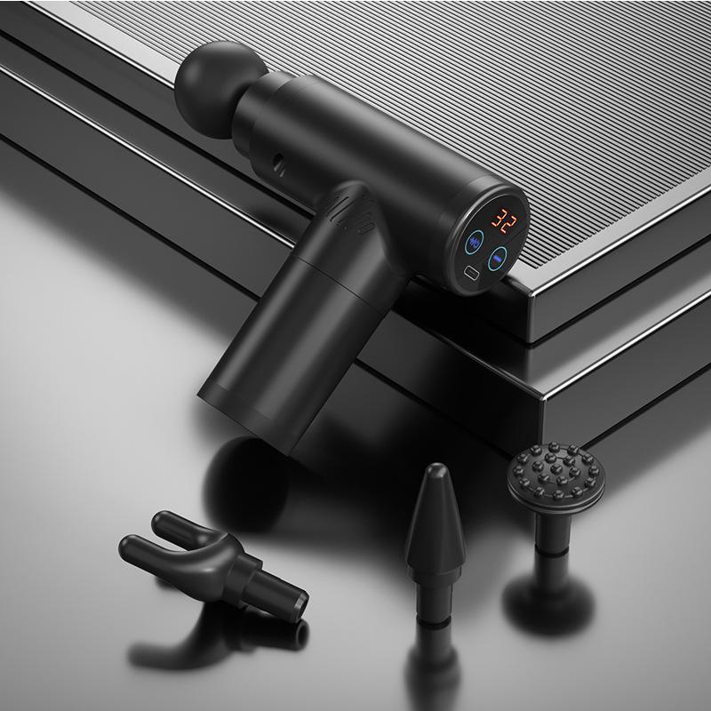 Электрический массажный пистолет с 4 головками, 8000 об/мин, спортивный пистолет с сенсорным ЖК-дисплеем, 22/4, скорость передачи, расслабляющий массажер для глубоких тканей мышц