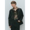 H M Coated sHirt Jacket Regular Fit Black