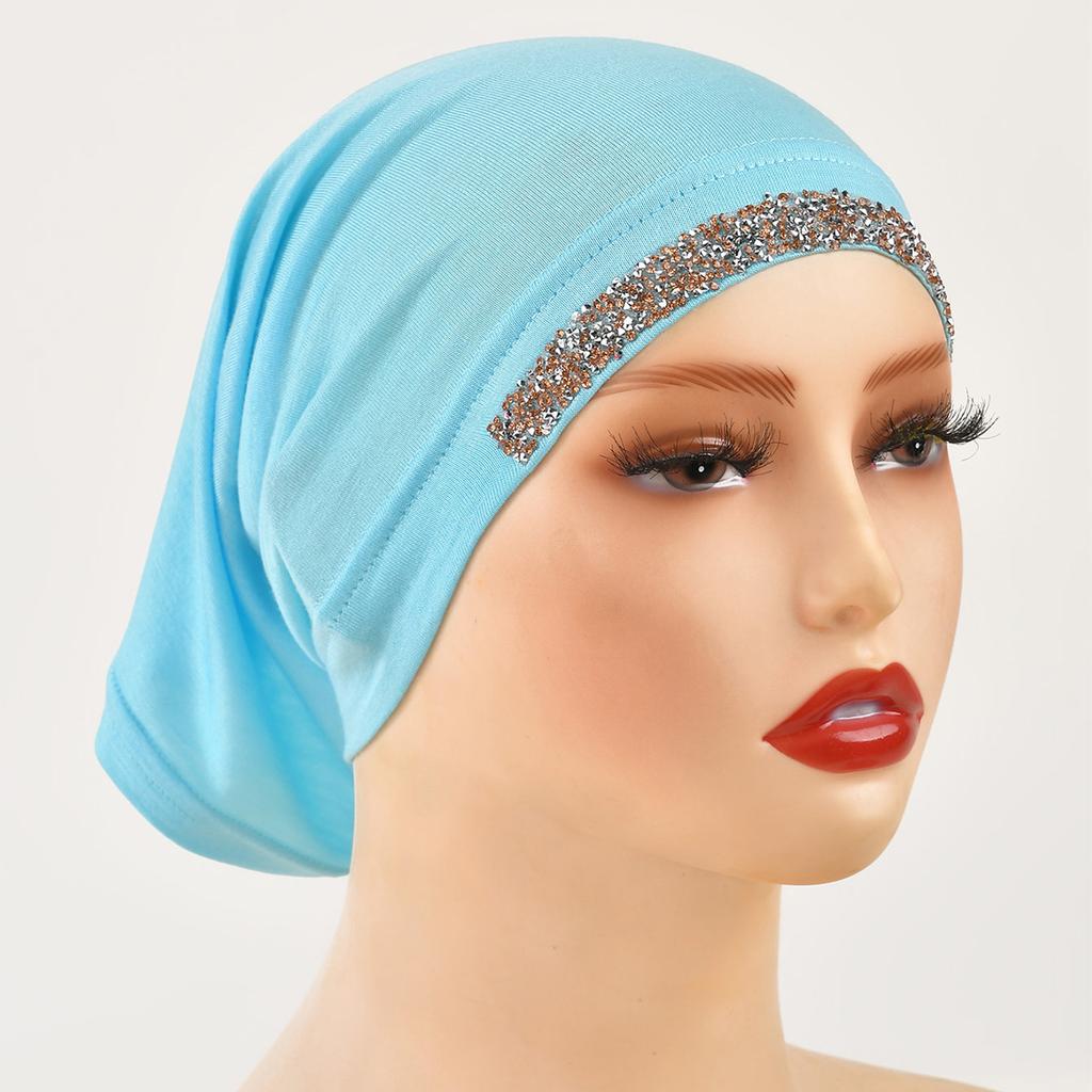 Модал Хлопок Ромбы Подшлемник Эластичный Хиджаб Простой Мягкий Капот Мусульманские Женщины Эластичный Внутренний Хиджаб Тюрбан Ислам Подшлемник